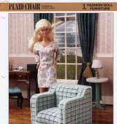 Fashion Doll Furniture-Plaid Chair