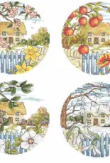 4 Season by Maria Diaz from Kanavice Cross Stitch Motif Series 5: Landscapes