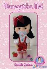 Ateliê Mony Pereira - Bonequinha Mel / Doll Mel Felt Pattern - Portuguese - Free