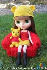 K and J Dolls - Sayjai Thawornsupacharoen - Bear Hat and Dress For Blythe Doll