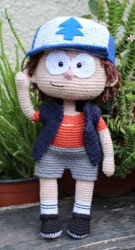 Chamal Amigurumi - Amanda Trejo - Gravity Falls - Dipper Pines- Spanish