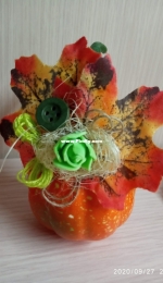 Pumpkin with flowers