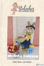 Stelinha Bonecas - Oliver rabbit and his Bike - Soft Doll - Portuguese