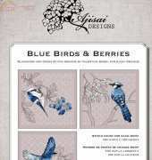 Ajisai Designs - Blue Birds and Berries, Blackwork