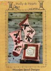 Wooden Spool Designs - wsd 138-Holly and Hearts