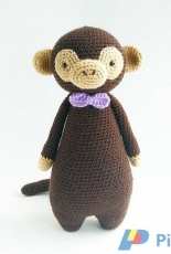 Little Bear Crochets - J. A. Poolvos - Monkey with Bowtie - Dutch