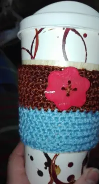 Coffee cozy with cold porcelain flower