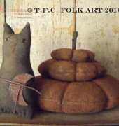 TFC Folk Art - Cat and Pumpkins