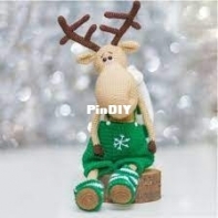 Crochet Toys Basket - Olga Lukoshkina - Reindeer - Russian