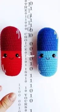 Blue Rabbit Toys - Irina - Amigurumi red pill blue pill - English