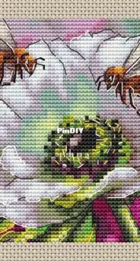 Bees and Anemone by Ekaterina Volkova XSD