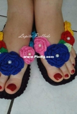 Crochet pedicure sandals