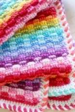 Felted Button - Susan Carlson - Basket of Rainbows Blanket