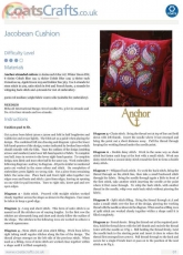 Coats Crafts- Jacobian Cushion Embroidery Leaflet-Free Pattern