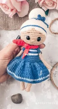 Polly Toys Crochet - Dasha Lobacheva - The Sailor Girl Betty - Морячка Бэтти - Russian