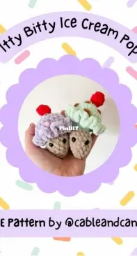 Cable and Canvas - Kate Hensinger - Itty Bitty Ice Cream Pop - Free