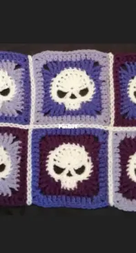 Sleepy Frog Crochet - Skull Granny Square - English
