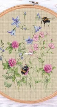 Ameli Stitch Bumblebees  in wildflowers Anna Smith/Kuznetsova XSD