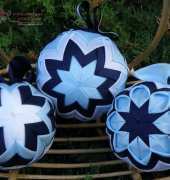 Quilted Ornament Ball in blue