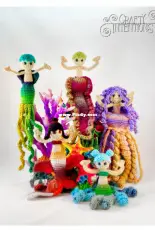 Crafty Intentions - Megan Lapp - Five Mermaids - Squid Octopus Koi Eel Jellyfish