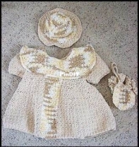 Donna Crochet Designs - Sugar and Cream - Dress Hat and Purse