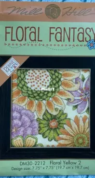 Debbie Mumm Floral Fantasy Floral Blue 2 Cross Stitch Complete Kit DM30-2214