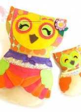 Dolls and Daydreams-Kawaii Mummy & Baby Owl softie