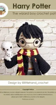 Littlehand crochet - Mod Tanyatorn - The wizard boy - Harry Potter - Portuguese