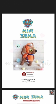 Marigurumi - Maricarmen Arce - Paw Patrol Mini Zuma - Spanish