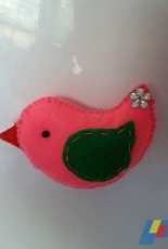 colorful bird magnet with felt