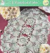 House of White Birches -A Touch of Color - Shaded green oval by Josie Rabier