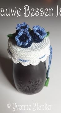 Yvonnes Crochet Art - Yvonne Blanker - Blue Berries Jam Lid cover - Blauwe Bessen Jam Dekseltje - Dutch