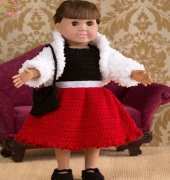 Redheart - LW4326 - Crochet Party Time 18inch Doll Outfit - FREE