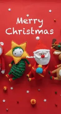 Aquariwool - Nguyễn Thanh Hương -  Christmas Amigurumi Combo: Santa, Reindeer, Christmas Tree and Polar Bear - English, French, Spanish and Portuguese