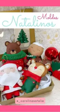 Carolinas Atelie - Christmas Pendants - Pingentes  Natal - Portuguese - Free