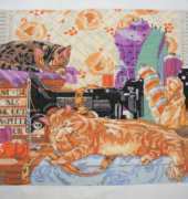 Cats in the sewing room