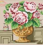 Rose in Golden Vase