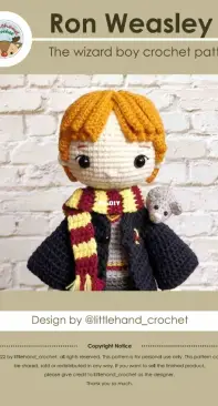 Littlehand crochet - Mod Tanyatorn - The wizard boy - Ron Weasley - Portuguese
