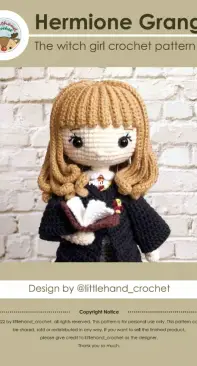 Littlehand crochet - Mod Tanyatorn - The witch girl - Hermione Granger - Portuguese