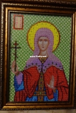 Icon with beads. St. Lydia