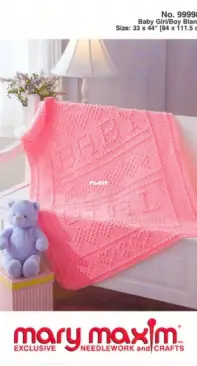 Mary Maxim - Nancy Liggins - 99998N - Baby Girl / Boy Blanket