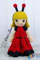 One and two company- Carolina Guzman - June the Ladybug Girl Lovey / Security Blanket