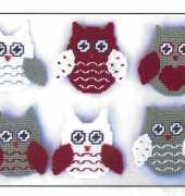 Christina Laws - 0260 Owl Christmas Ornaments (Plastic Canvas)