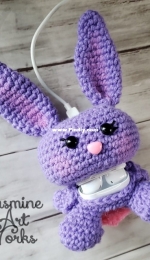 Sugar Plum AirPod Bunnies Case Crochet Pattern-JasmineArtWorks-English