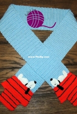 Knotted Love Crochet - Tina St Pierre - Snoopy Scarf - Free
