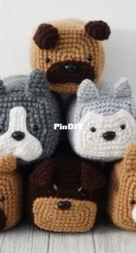 KnotTooShabbyCrochet - Melania Morita - PATTERN SET: Amigurumi Crochet Pattern, Customizable dog loaf pattern set, Corgi Loaf, Pug, Rottweiler, Frenchie, Husky, Shepherd - English