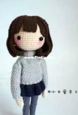 Xiao Niu Loves Handmade - Grey sweater girl Xiao Tao - Chinese