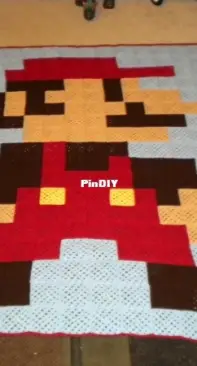 Russm313 - 8-Bit Mario Blanket - Made from Granny Squares - Free