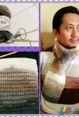 My first crochet shawl - double half crochet