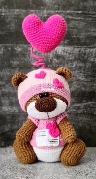 Crochet Wonders Design - Crochet Funny Bear - Olga Kurchenko - Outfit Valentines Day for Bear